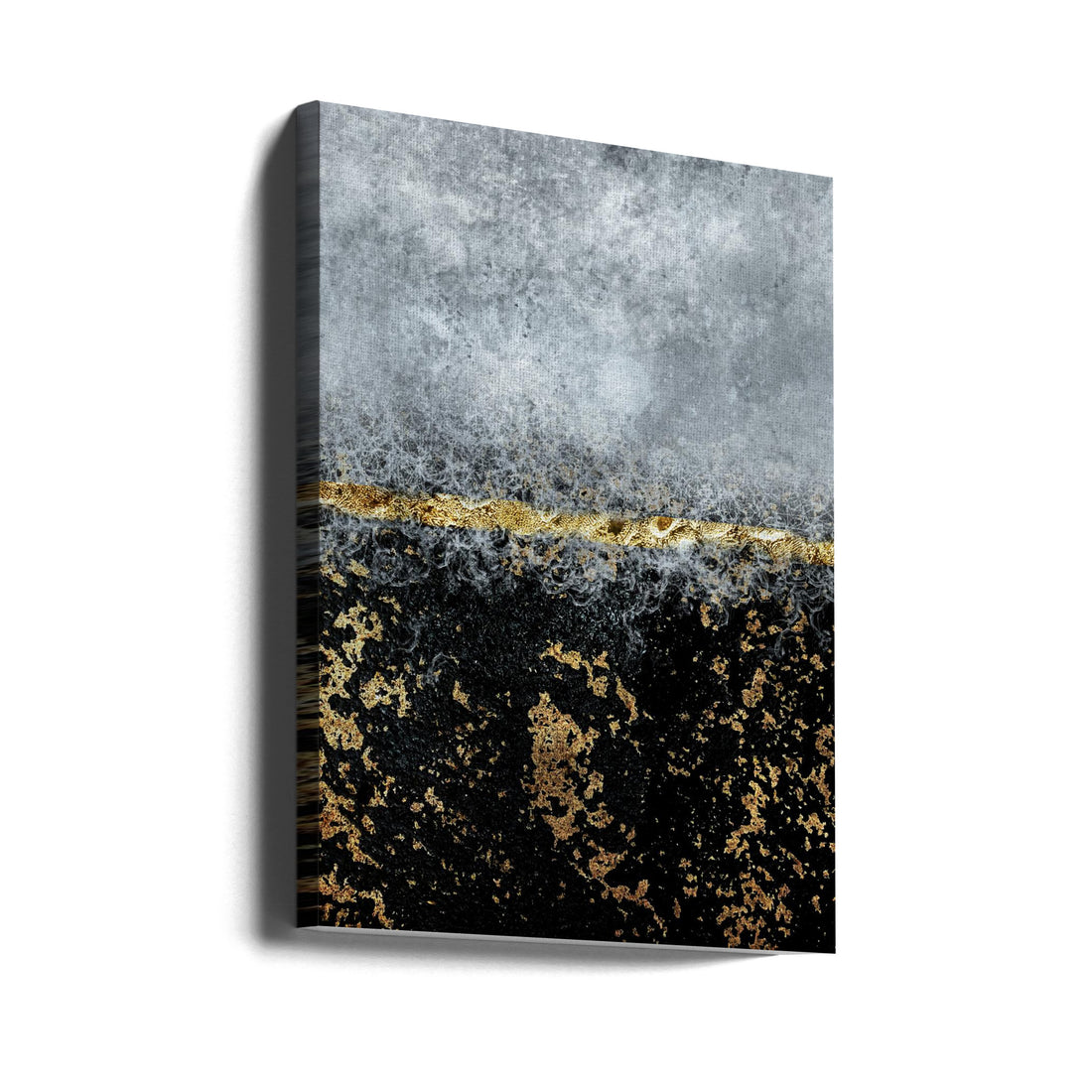 Gold Black Abstract by Bilge Paksoylu | Weathered Gold Texture, Large Canvas Wall Art Print | Artsy Earth