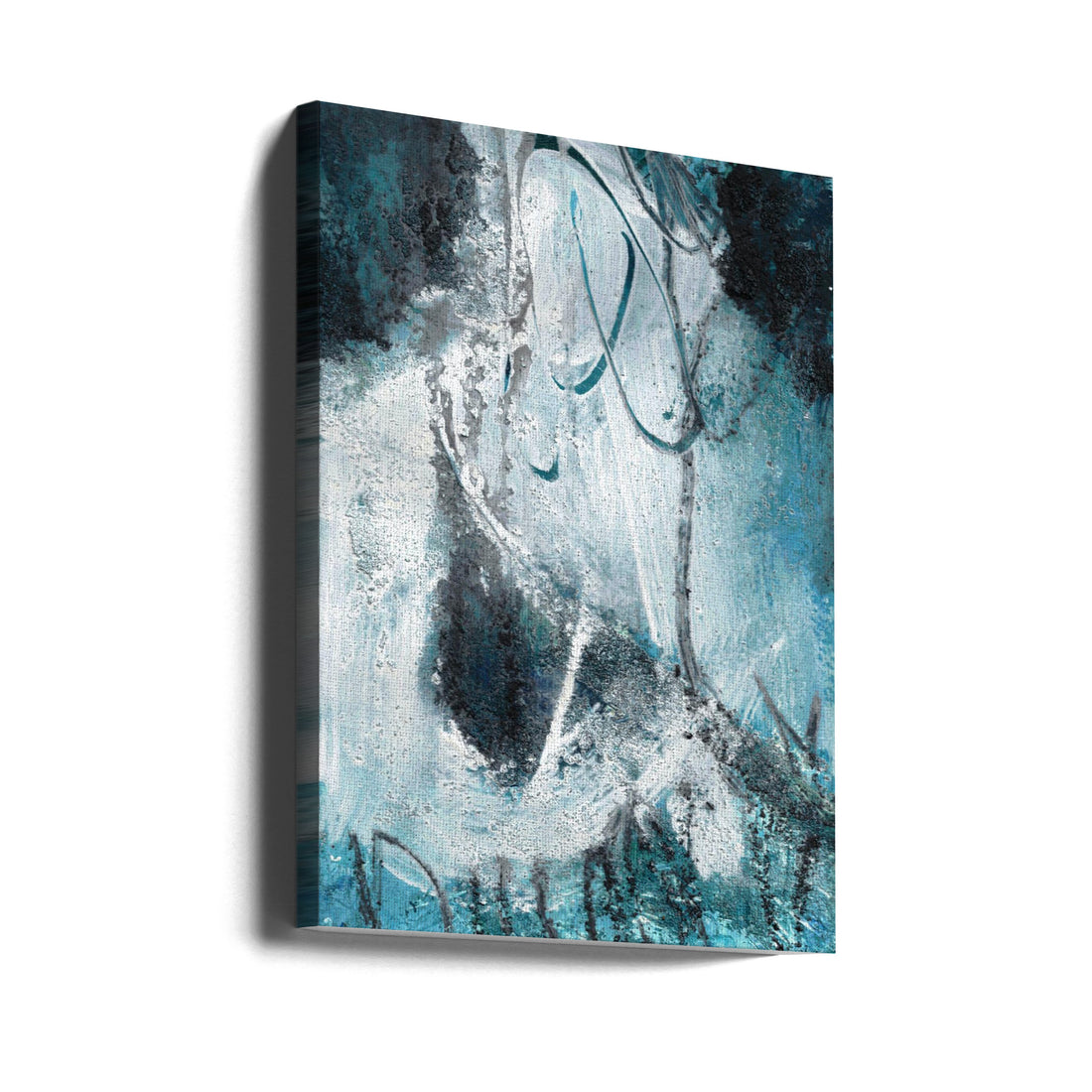 Abstract Blue Paint by Deb Chaney | Painterly Brush Strokes, Large Canvas Wall Art Print | Artsy Earth