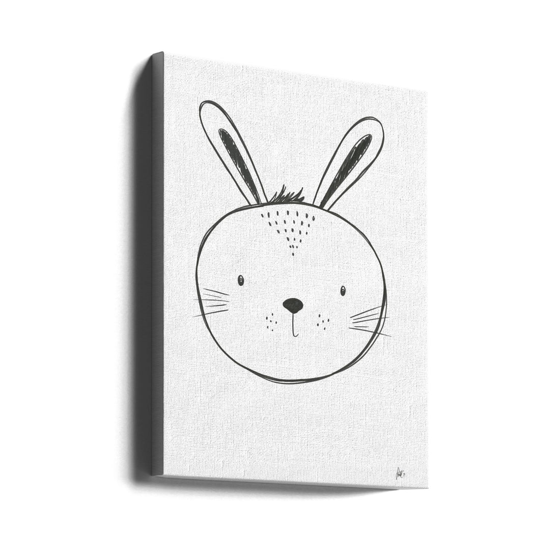 Bunny Illustration by Lor Muller | Cute Animal Nursery, Large Canvas Wall Art Print | Artsy Earth