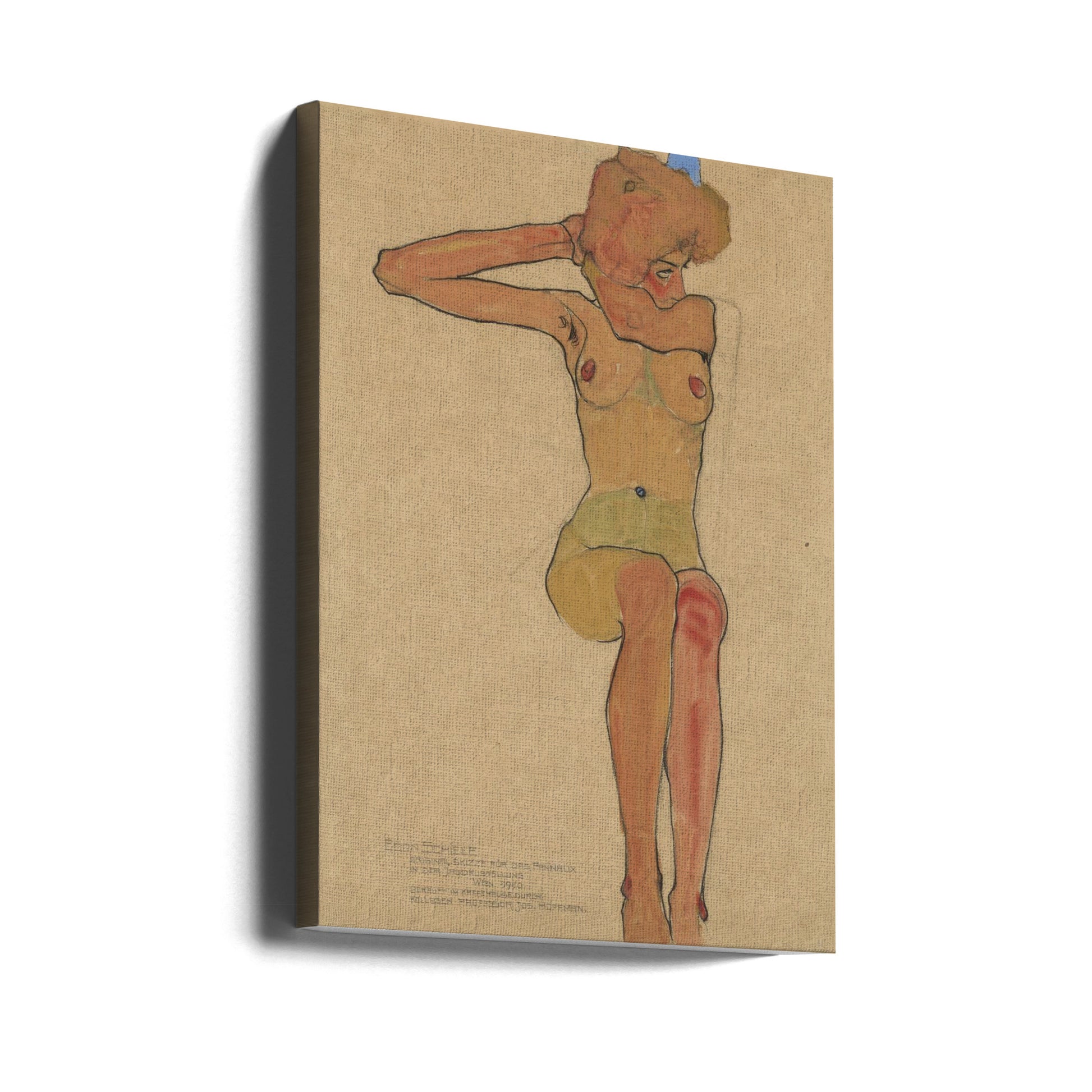 Nude Woman Drawing by Egon Schiele | Fine Art Expressionism, Large Canvas Wall Art Print | Artsy Earth