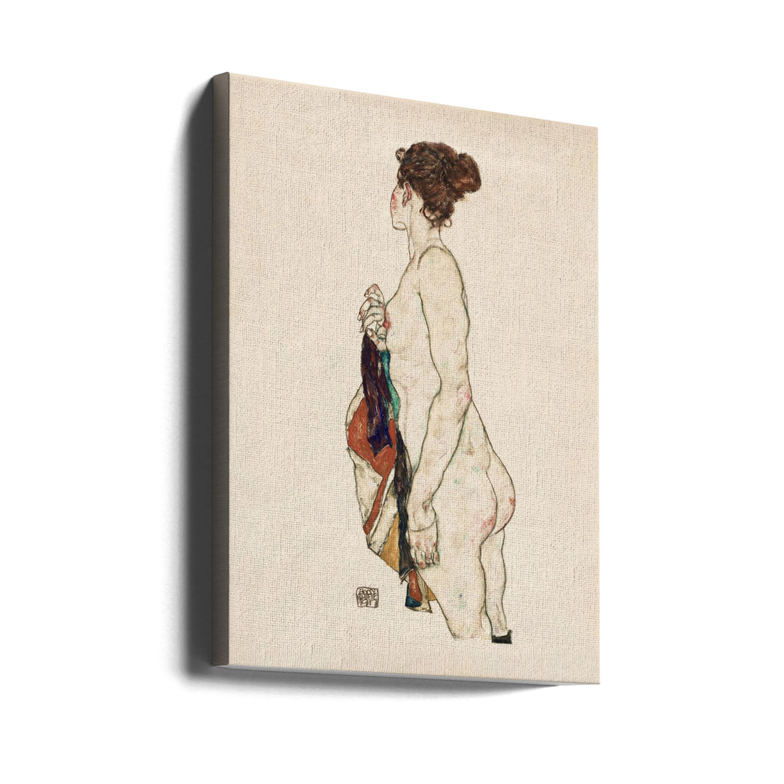 Standing Nude Woman by Egon Schiele | Fine Art Expressionism, Large Canvas Wall Art Print | Artsy Earth