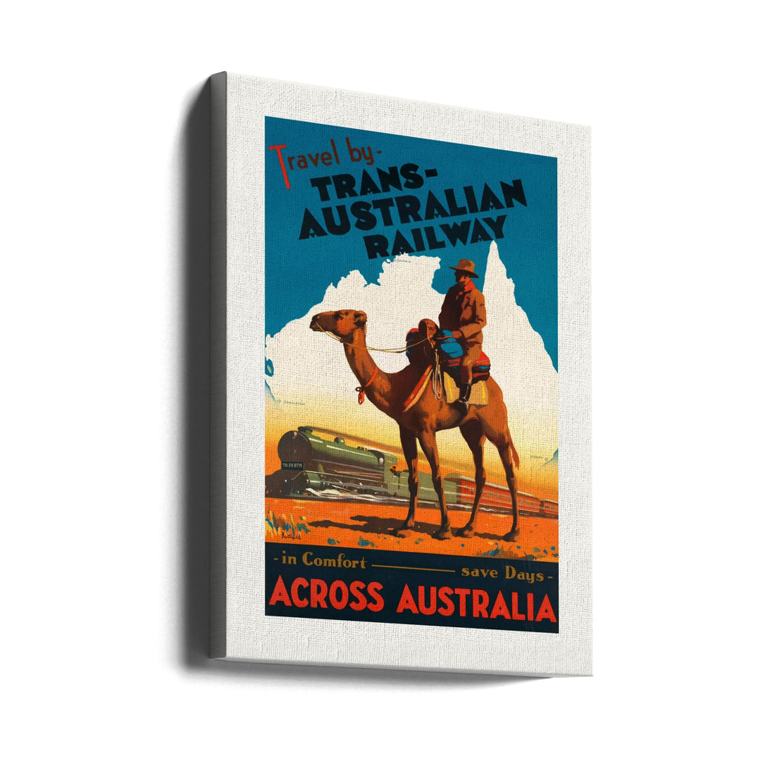 Trans Australian Railway Poster by Vintage Travel Poster | Vintage Travel Poster, Large Canvas Wall Art Print | Artsy Earth