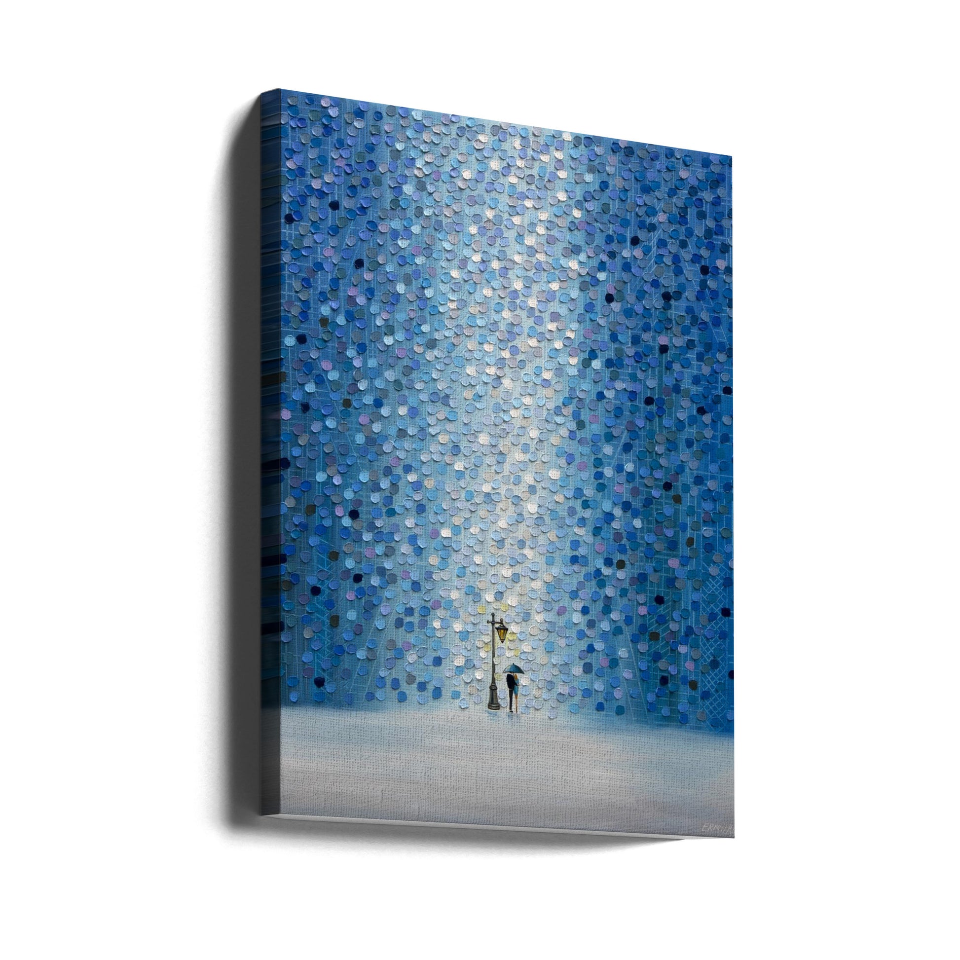 Rainy Streetlight Sonata by Ekaterina Ermilkina | Romantic Rainy Painting, Large Canvas Wall Art Print | Artsy Earth