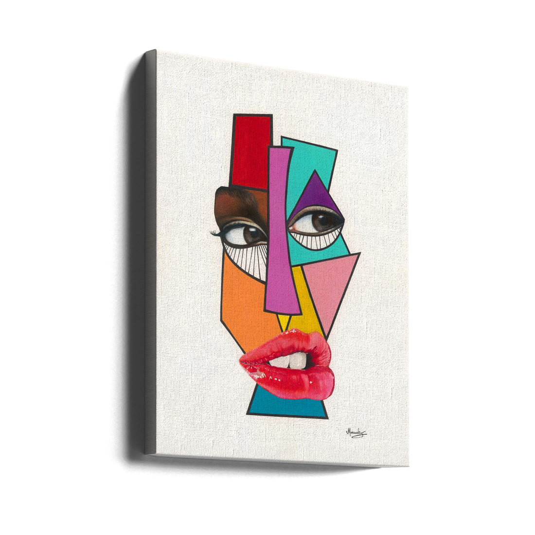 Abstract Face Lines by Manasseh Johnson Sr. | Geometric Portrait Illustration, Large Canvas Wall Art Print | Artsy Earth