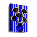 Striped Still Life Blue by Treechild | Blue Floral Vase, Large Canvas Wall Art Print | Artsy Earth