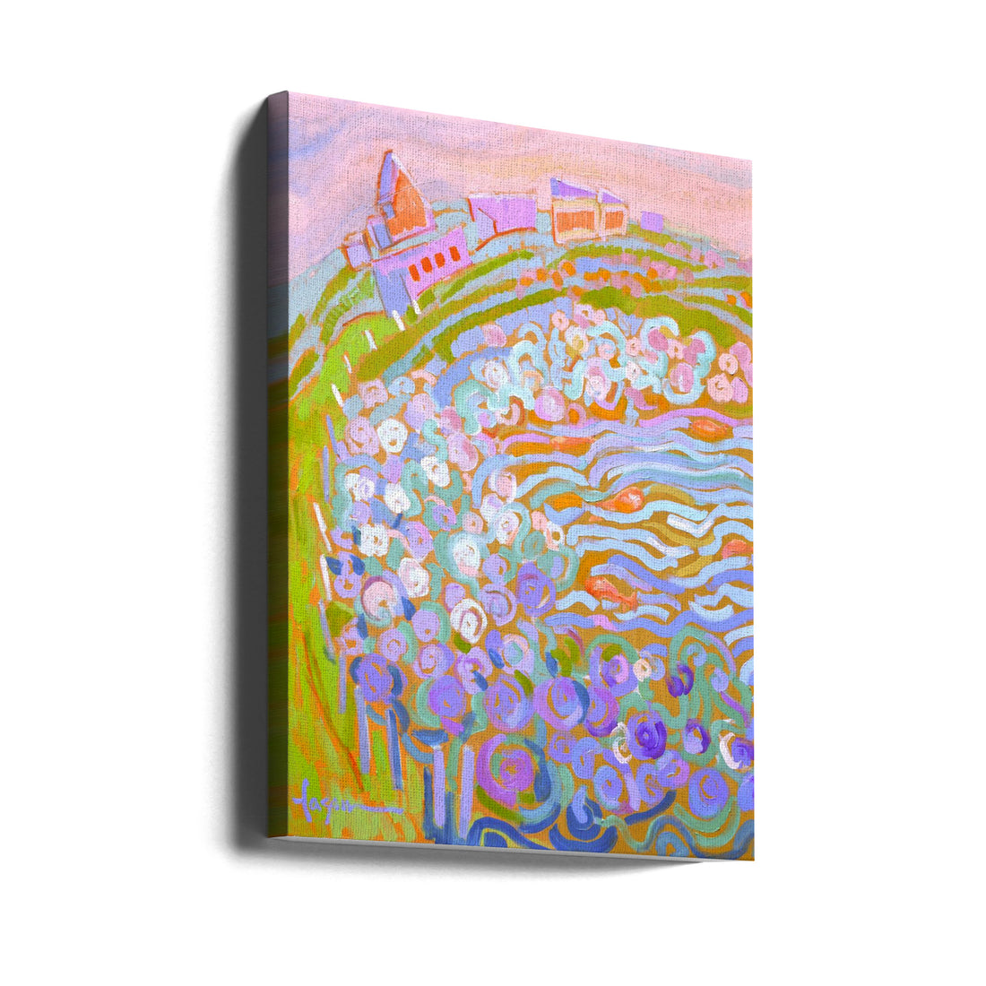 Garden By Sea by Dorothy Fagan | Floral Landscape Garden, Large Canvas Wall Art Print | Artsy Earth