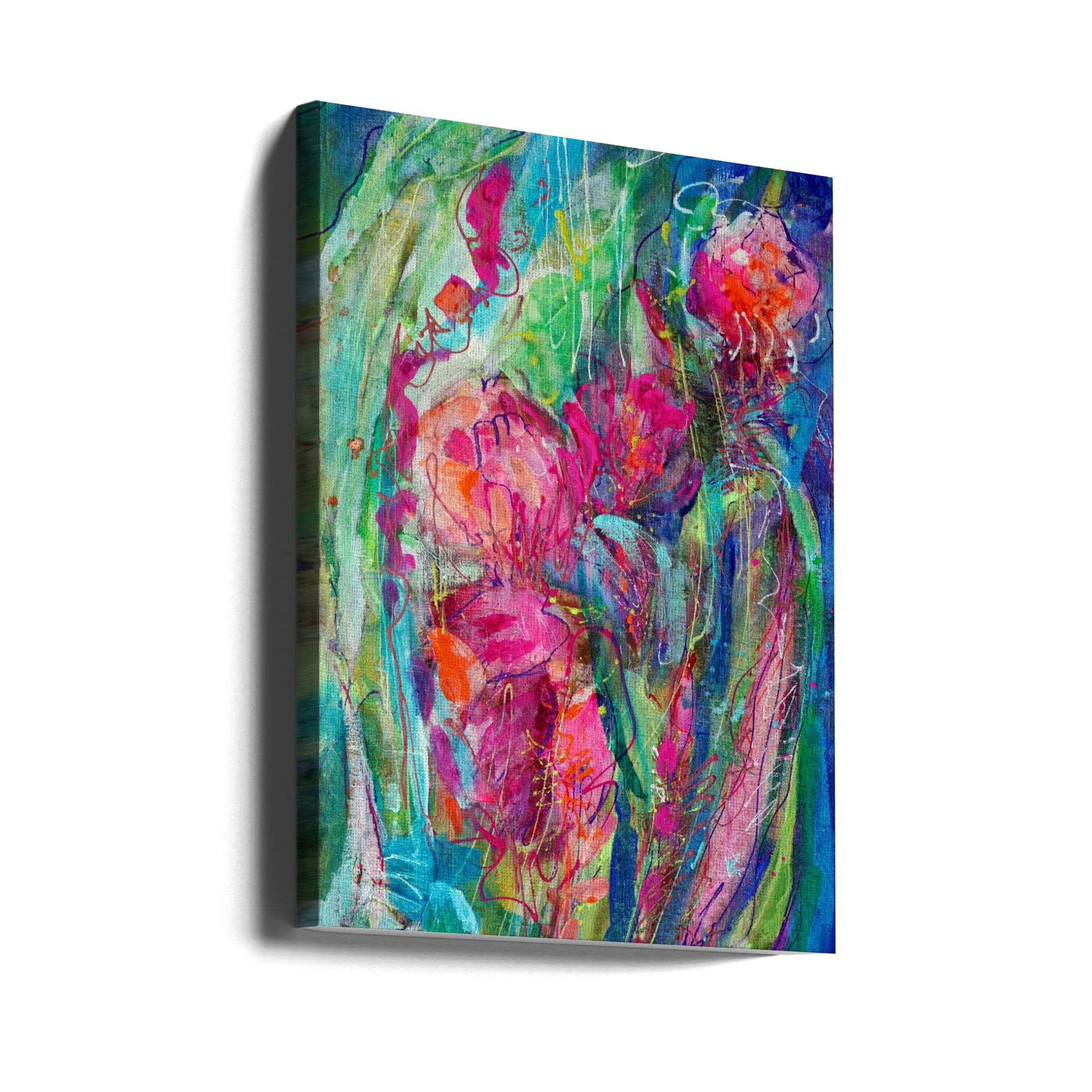 Floral Bloom Abstract by Dorothy Fagan | Botanical Flower Painting, Large Canvas Wall Art Print | Artsy Earth