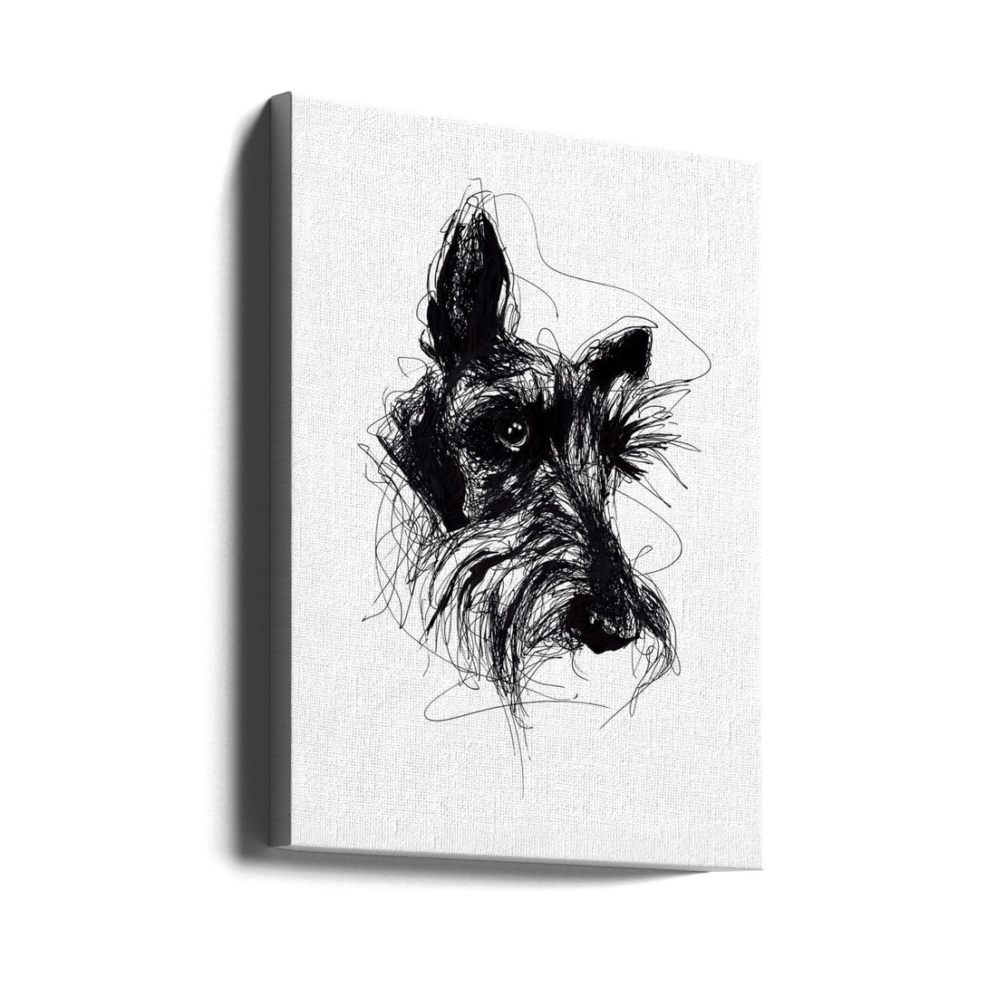 Dog Line Drawing by Kiarra B | Black And White Pet Illustration, Large Canvas Wall Art Print | Artsy Earth