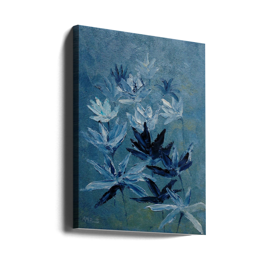 Indigo Flowers by Angeles M. Pomata | Floral Botanical Painting, Large Canvas Wall Art Print | Artsy Earth