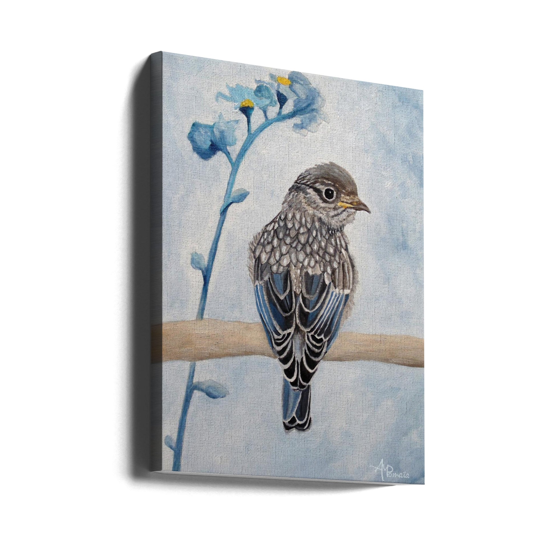 Perked and Perched by Angeles M. Pomata | Abstract Bird Painting, Large Canvas Wall Art Print | Artsy Earth