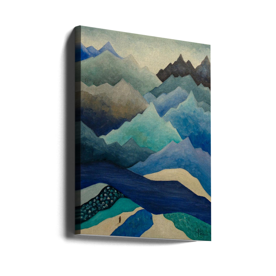 Out of the Blue by Angeles M. Pomata | Abstract Mountain Landscape, Large Canvas Wall Art Print | Artsy Earth