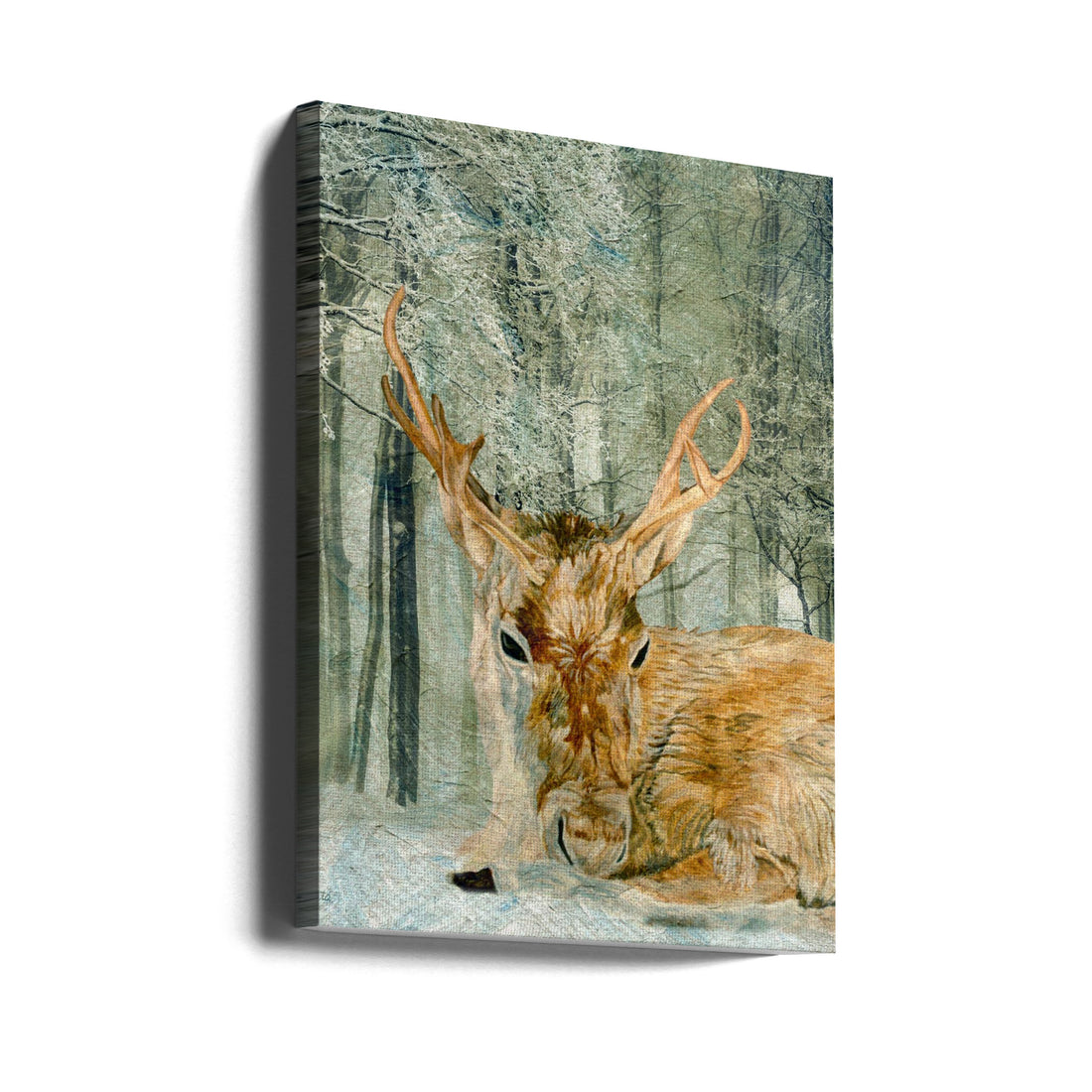 Reindeer In the Forest by Angeles M. Pomata | Wildlife Nature Painting, Large Canvas Wall Art Print | Artsy Earth