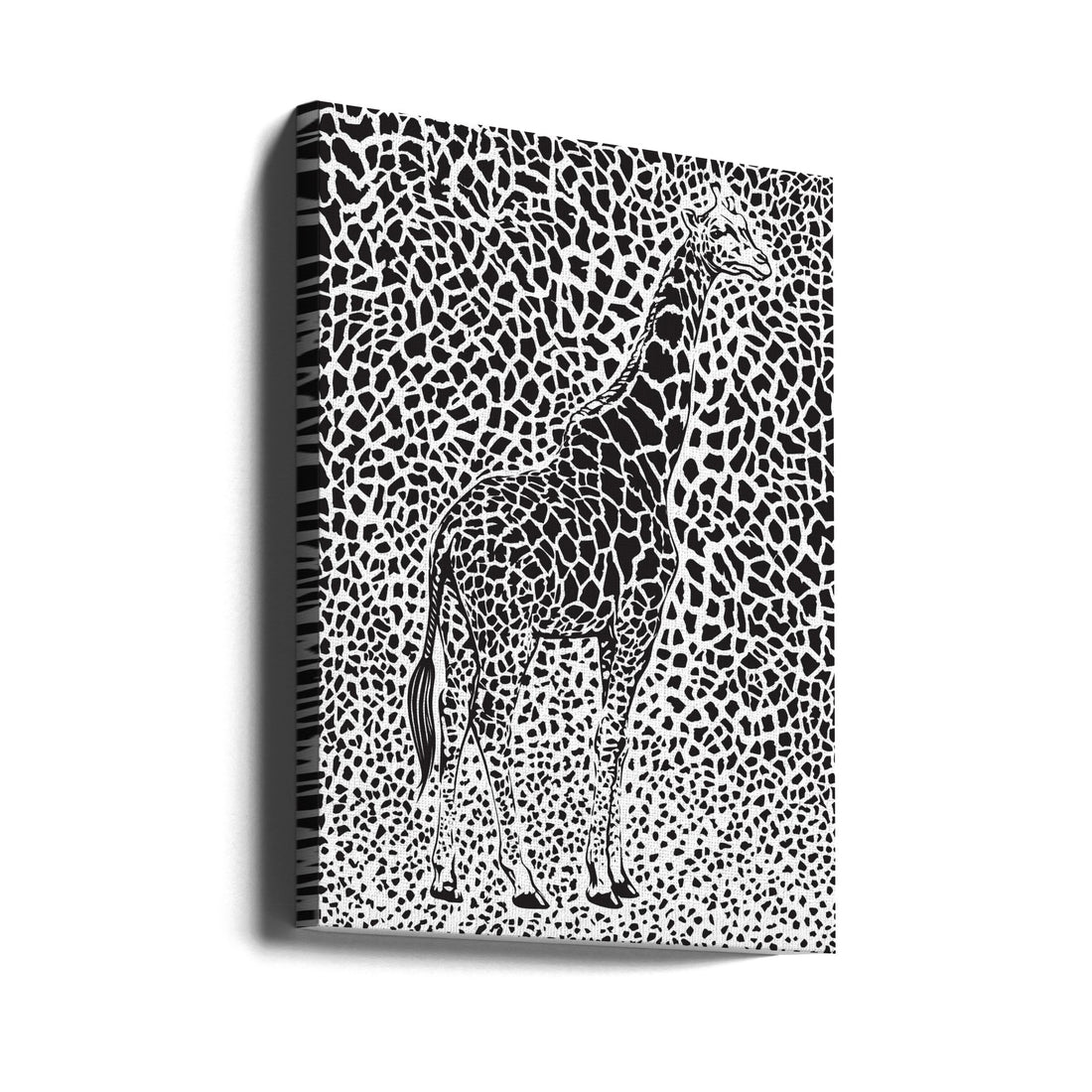 The Majestic Giraffe by Carlo Kaminski | Black White Wildlife, Large Canvas Wall Art Print | Artsy Earth