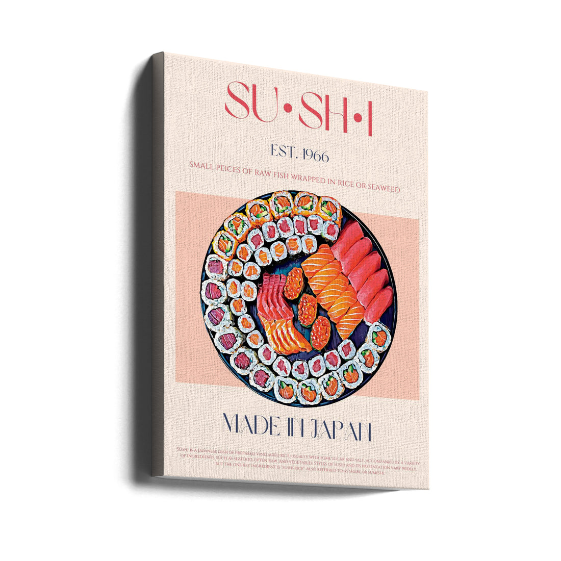 Sushi Poster by Nazma Khokhar | Japanese Food Art, Large Canvas Wall Art Print | Artsy Earth