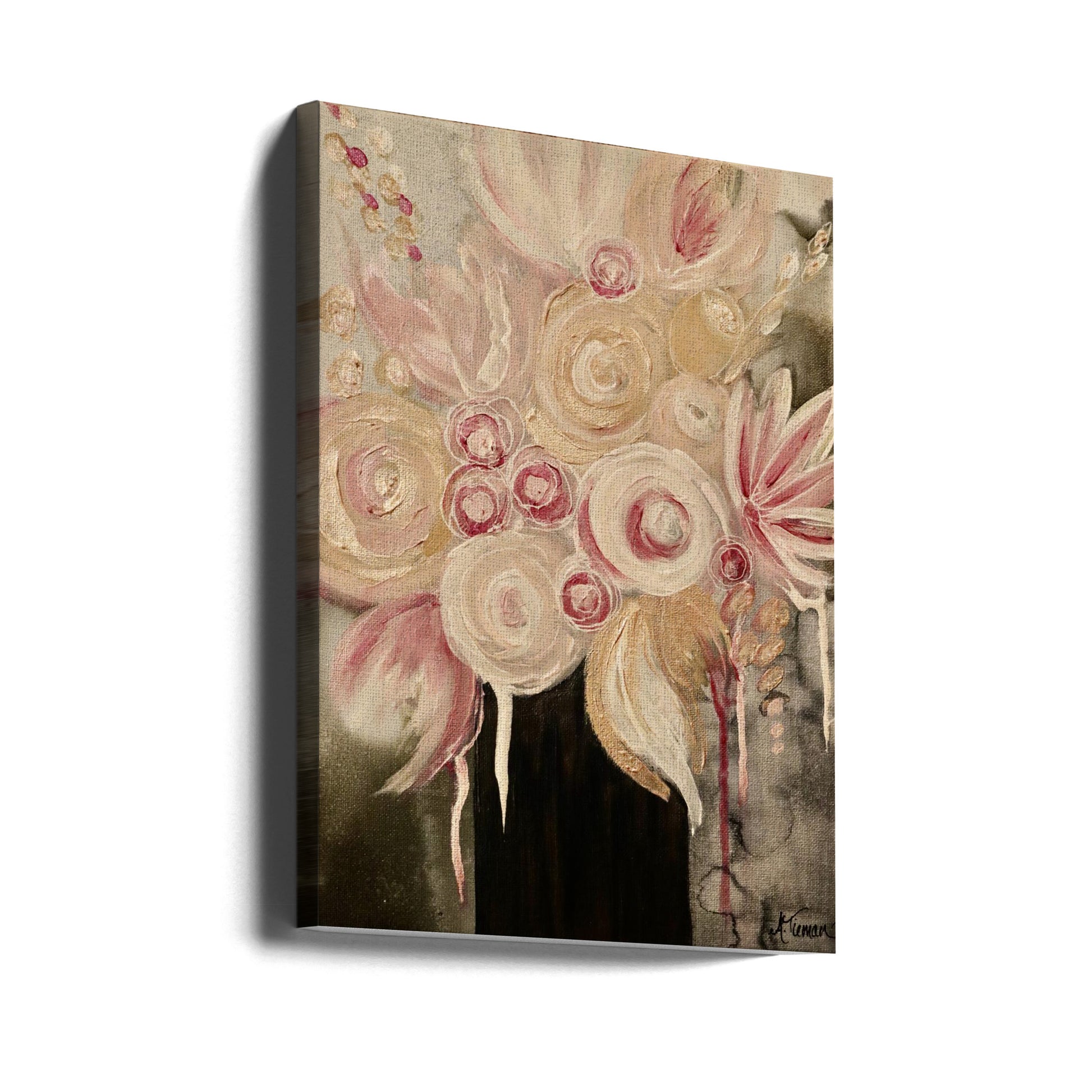 Blush Floral Abstract by Amy Tieman | Abstract Floral Painting, Large Canvas Wall Art Print | Artsy Earth