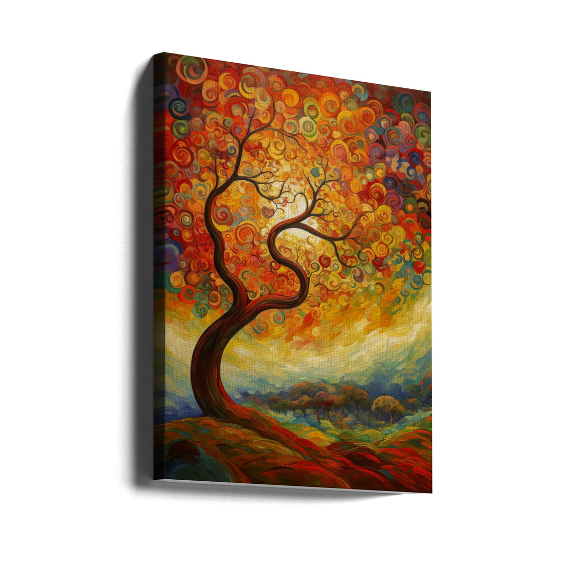 Tree Painting by Bilge Paksoylu | Autumn Nature Landscape, Large Canvas Wall Art Print | Artsy Earth