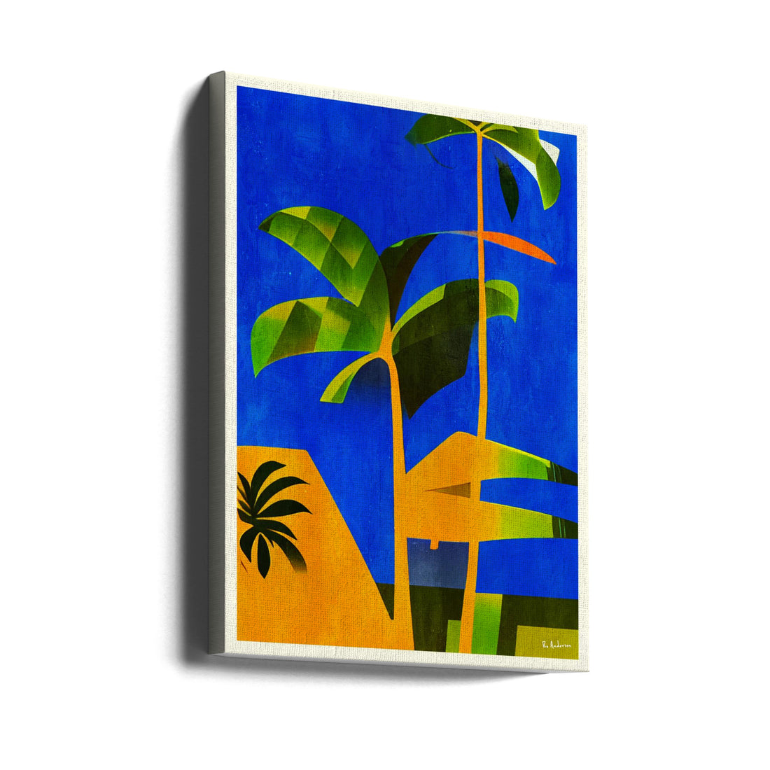 Casablanca At Night by Bo Anderson | Tropical Palm Landscape, Large Canvas Wall Art Print | Artsy Earth