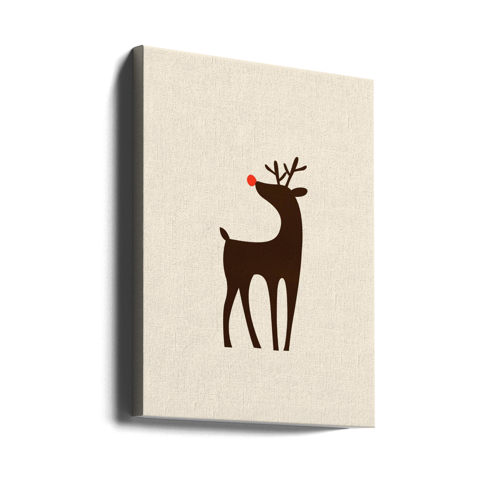 Little Rudolph by Kubistika | Christmas Reindeer Illustration, Large Canvas Wall Art Print | Artsy Earth