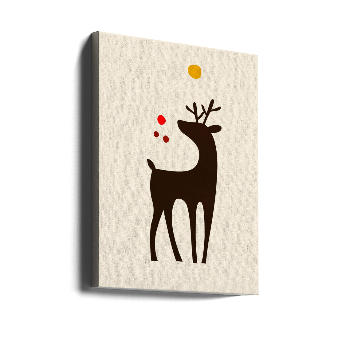 Rudolph Searching for His Nose by Kubistika | Cute Christmas Reindeer, Large Canvas Wall Art Print | Artsy Earth