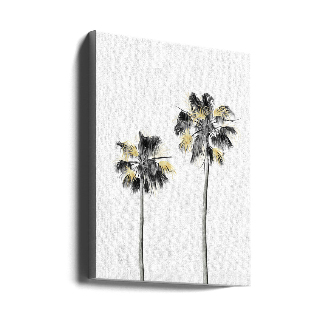 Palm Tree Black White Gold by Amini54 | Tropical Palm Exotic, Large Canvas Wall Art Print | Artsy Earth