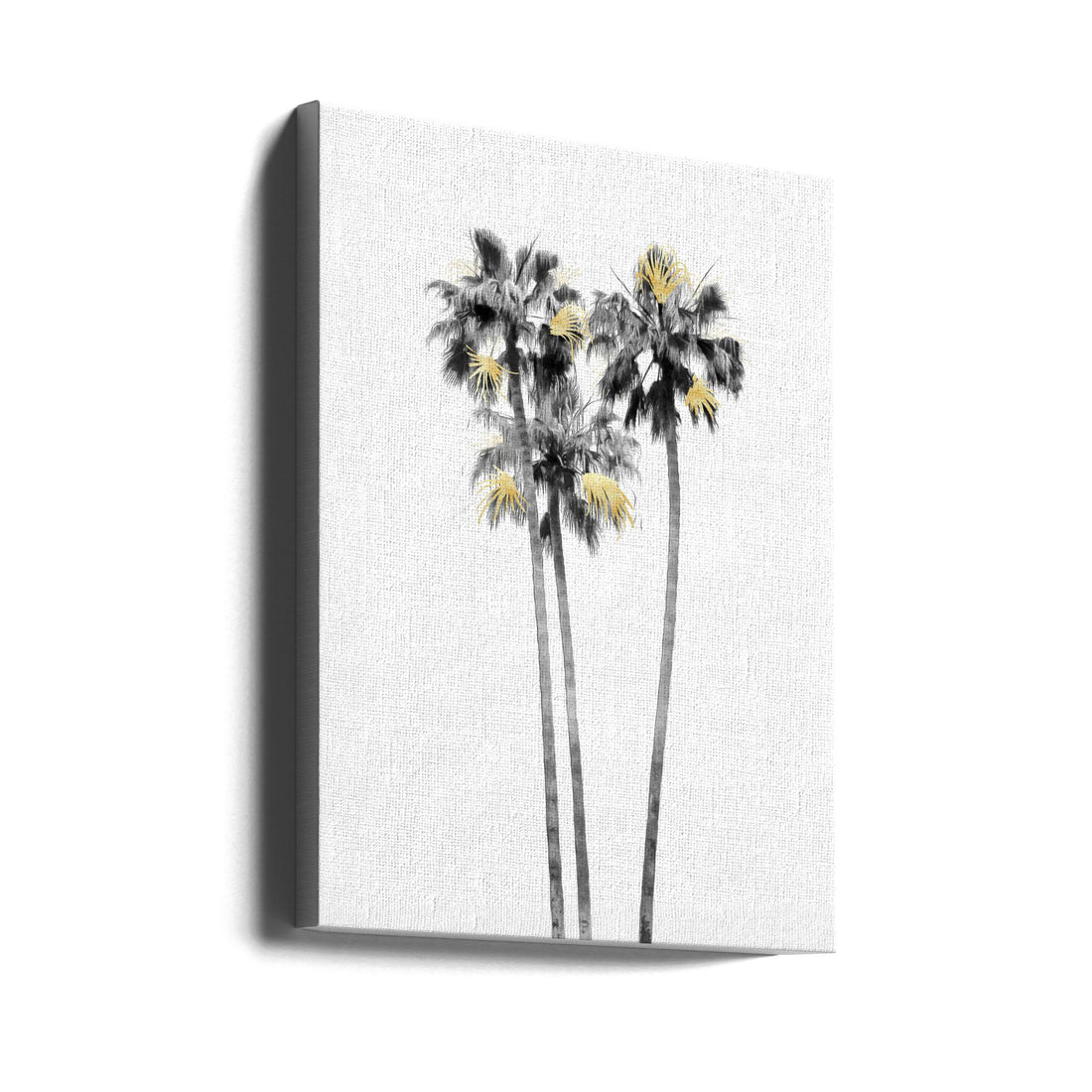 Palm Tree Black White Gold by Amini54 | Tropical Palm Monochrome, Large Canvas Wall Art Print | Artsy Earth