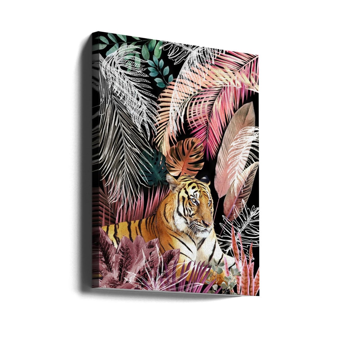 Jungle Tiger by Amini54 | Tropical Wildlife Nature, Large Canvas Wall Art Print | Artsy Earth