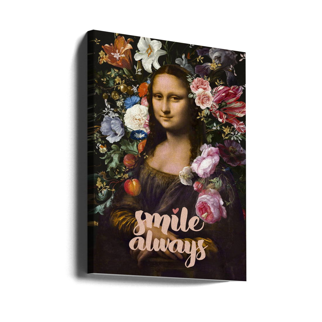 Smile Always, Mona Lisa by Amini54 | Vintage Portrait Painting, Large Canvas Wall Art Print | Artsy Earth