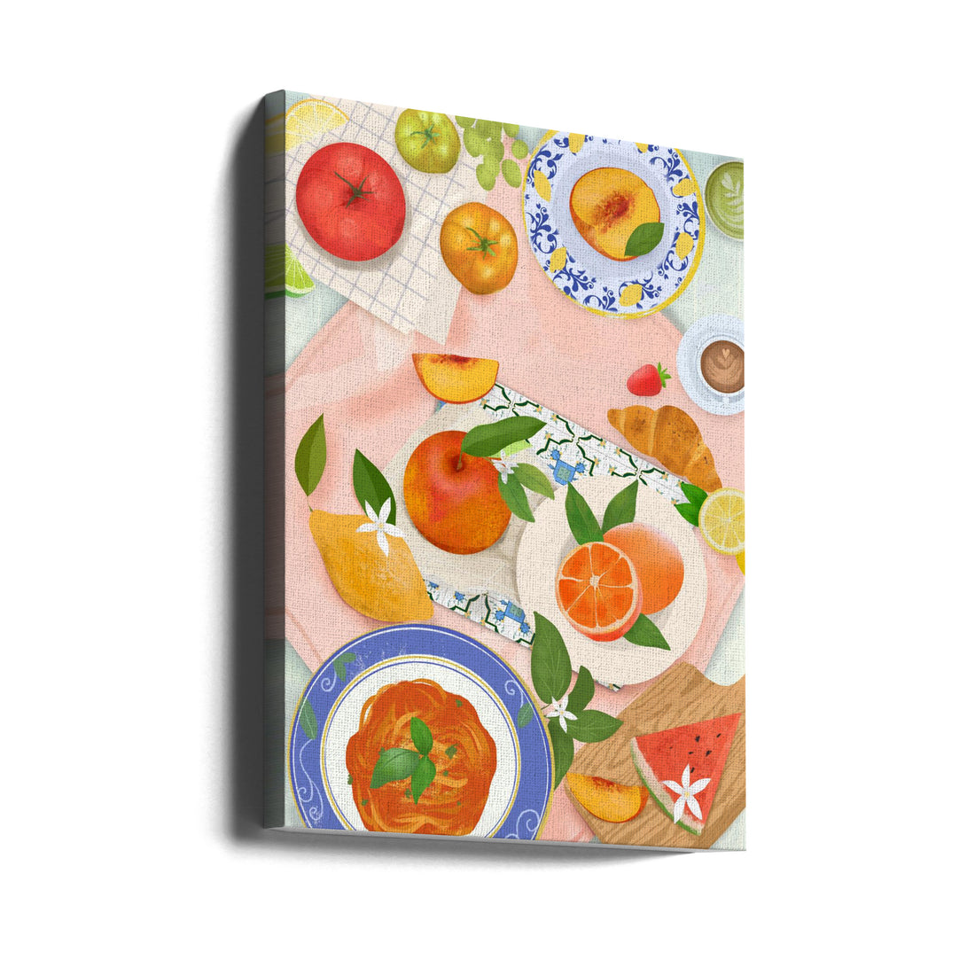 Summer Brunch by Petra Lizde | Colorful Food Table, Large Canvas Wall Art Print | Artsy Earth