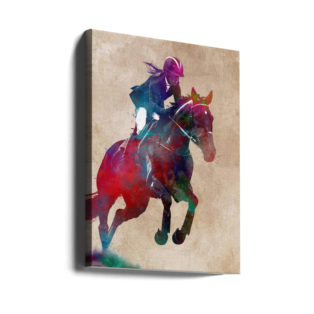 Horse Rider by Justyna Jaszke | Equestrian Sport Action, Large Canvas Wall Art Print | Artsy Earth