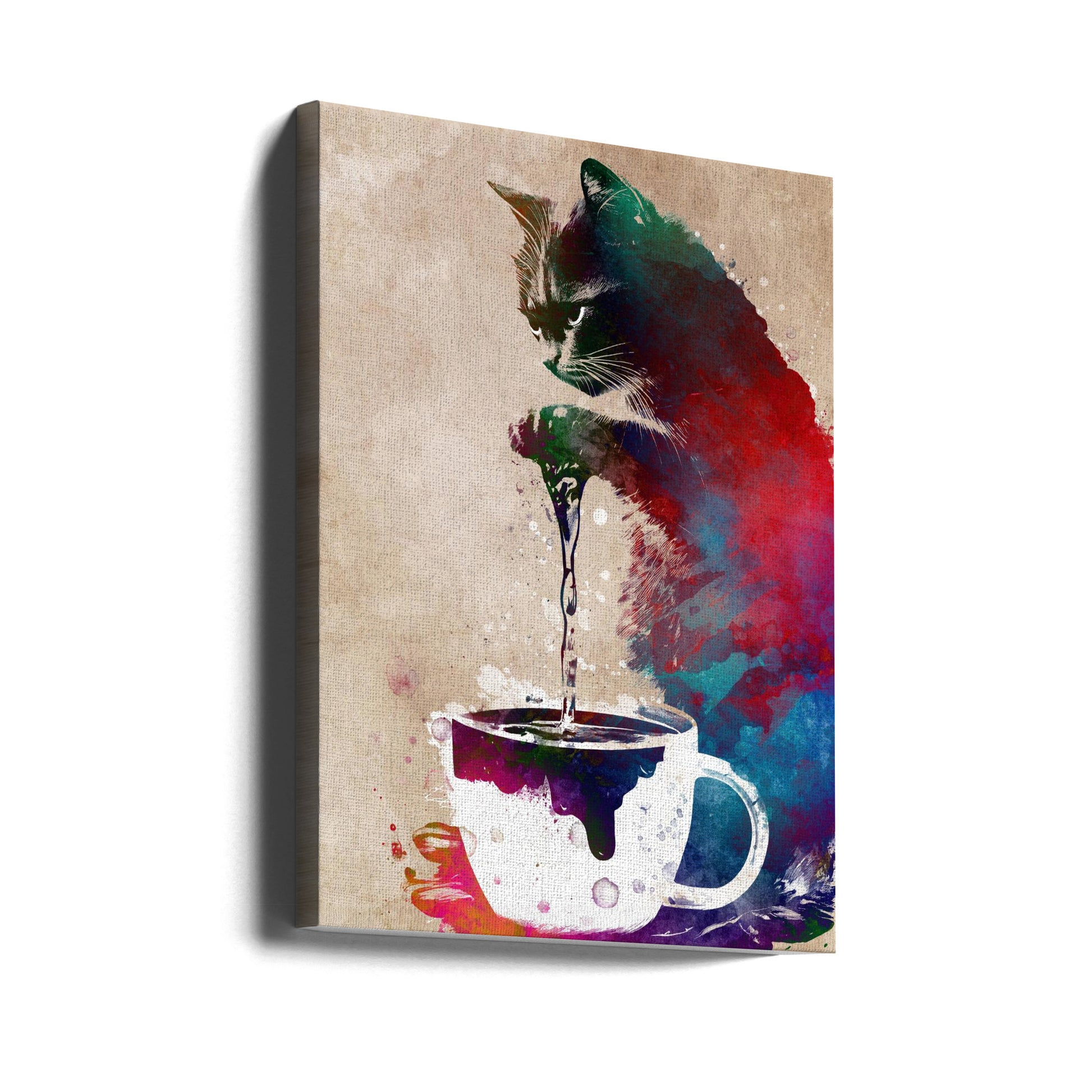 Cat Coffee Mug by Justyna Jaszke | Pet Feline Graphic, Large Canvas Wall Art Print | Artsy Earth