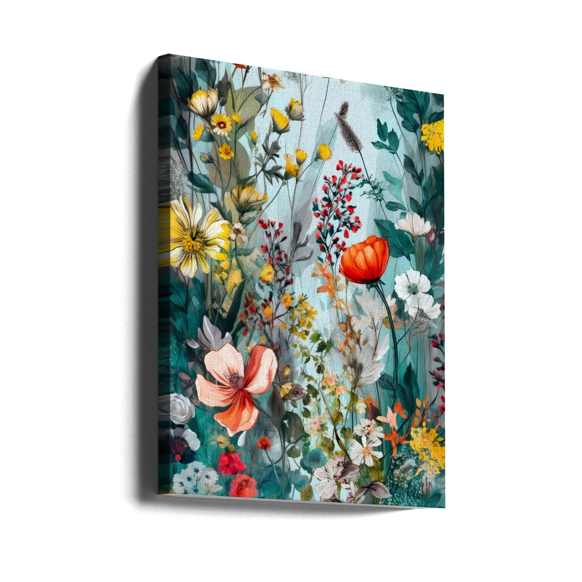 Meadow Flowers by Justyna Jaszke | Botanical Floral Pattern, Large Canvas Wall Art Print | Artsy Earth