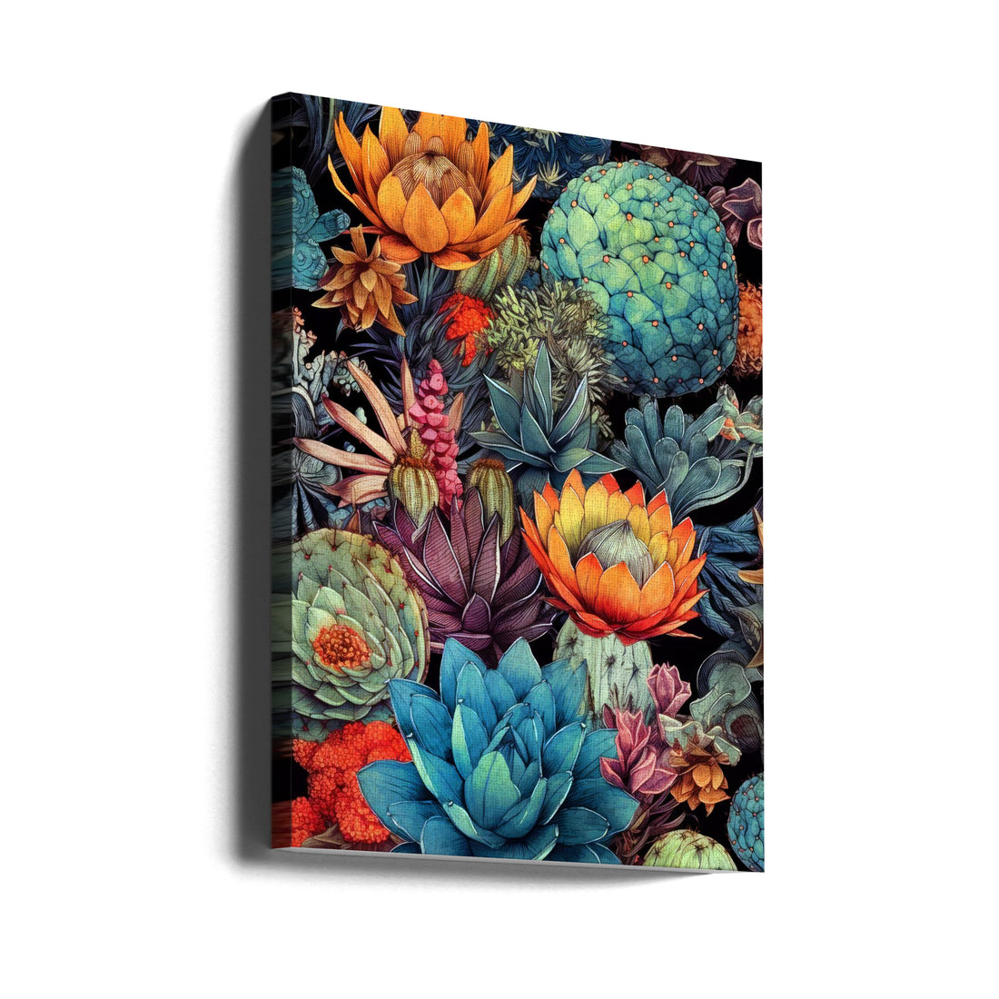 Succulents and Cactus by Justyna Jaszke | Botanical Garden Plants, Large Canvas Wall Art Print | Artsy Earth