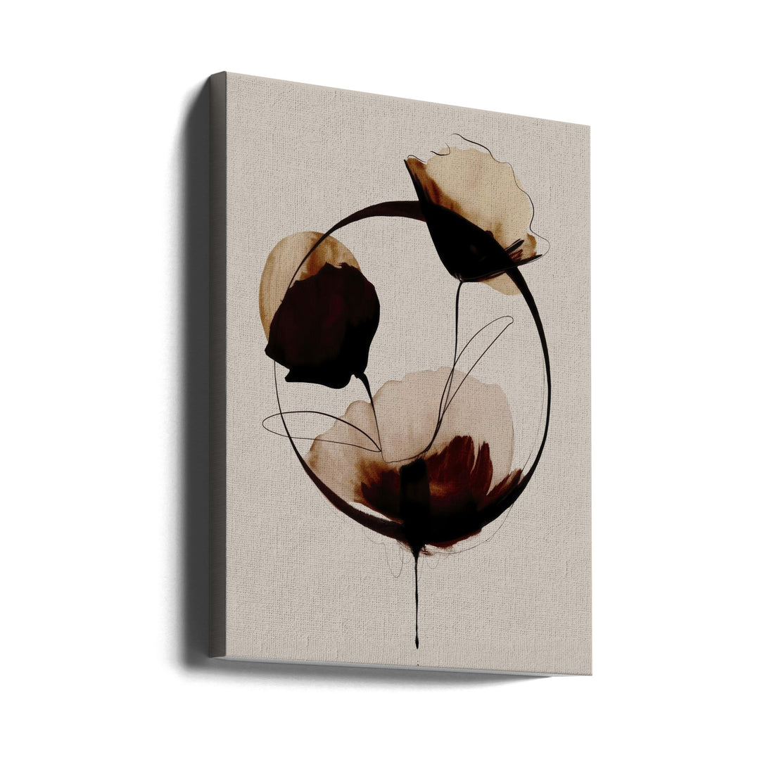 Halo Flowers No 2 by Treechild | Minimal Floral Circle, Large Canvas Wall Art Print | Artsy Earth