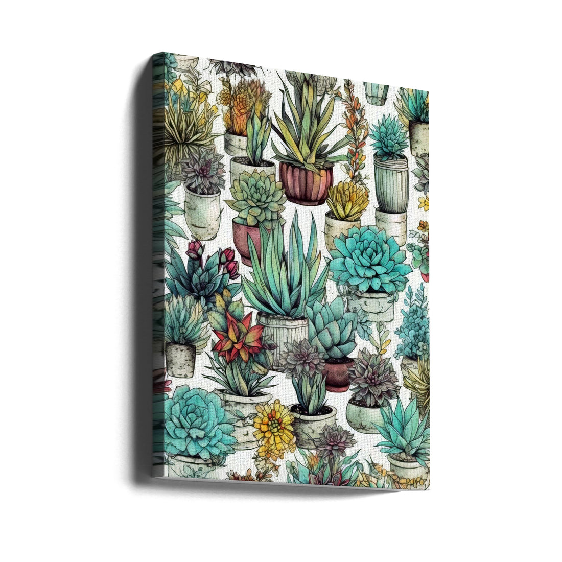 Succulents and Cactus by Justyna Jaszke | Exotic Botanical Plants, Large Canvas Wall Art Print | Artsy Earth