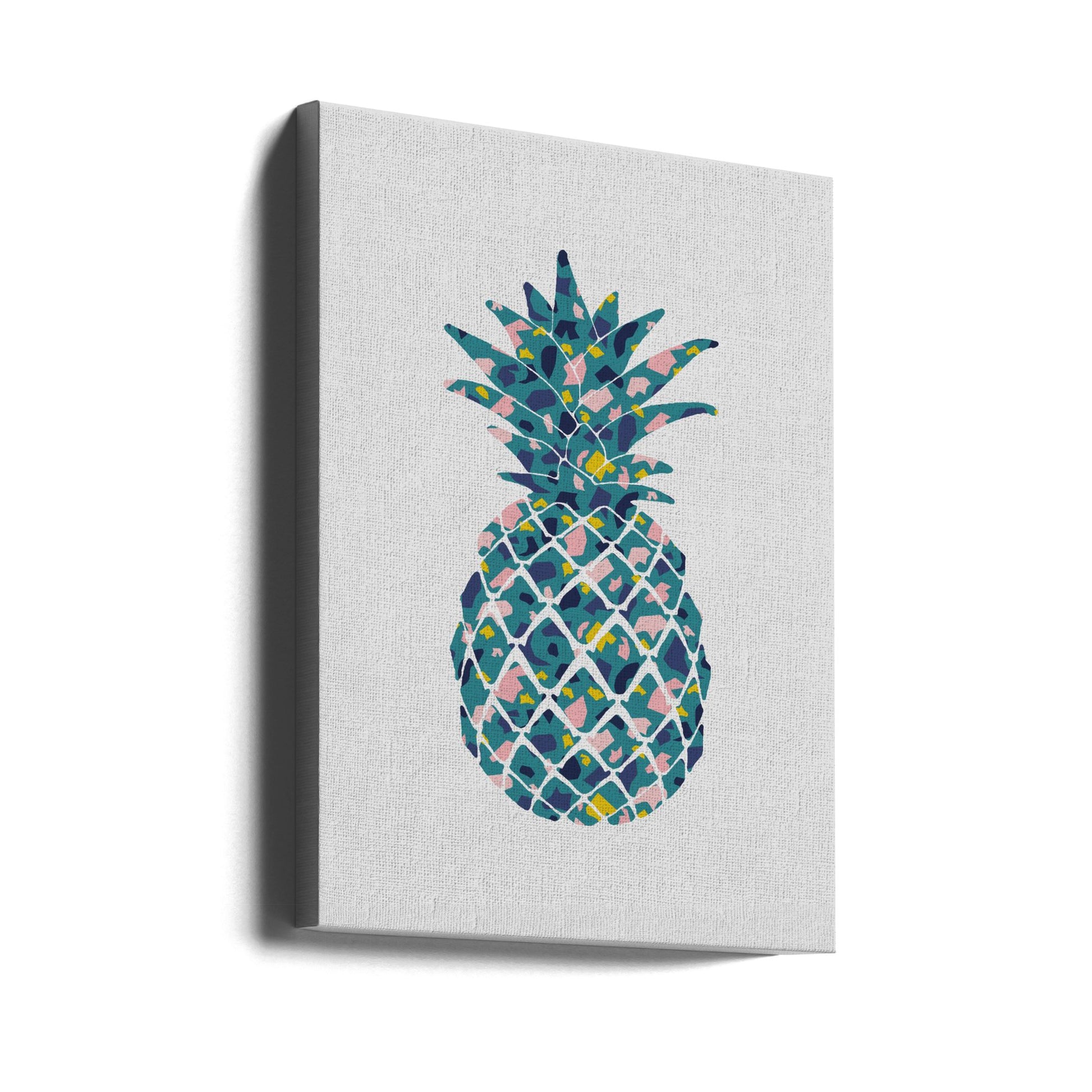 Teal Pineapple by Orara Studio | Abstract Fruit Pattern, Large Canvas Wall Art Print | Artsy Earth