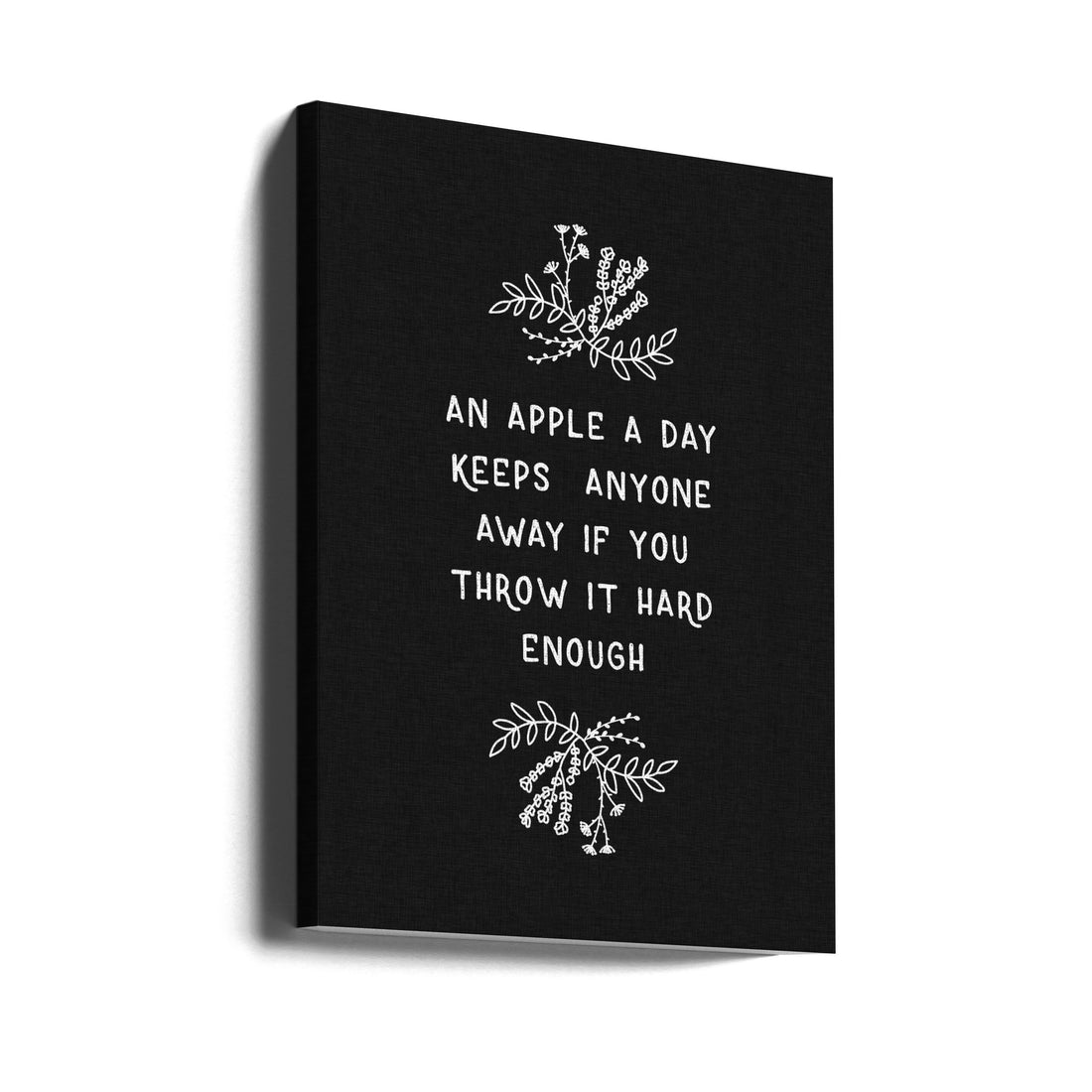 An Apple a Day by Orara Studio | Inspirational Food Typography, Large Canvas Wall Art Print | Artsy Earth