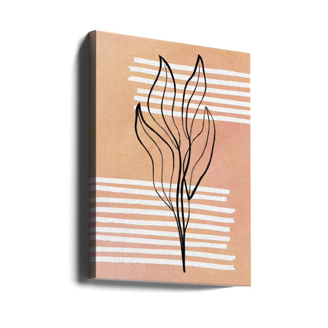 Plant Orange Line by Martina | Botanical Line Pattern, Large Canvas Wall Art Print | Artsy Earth