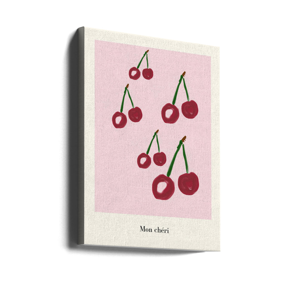 Mon Cheri by Merel Takken | Cherry Berry Text, Large Canvas Wall Art Print | Artsy Earth