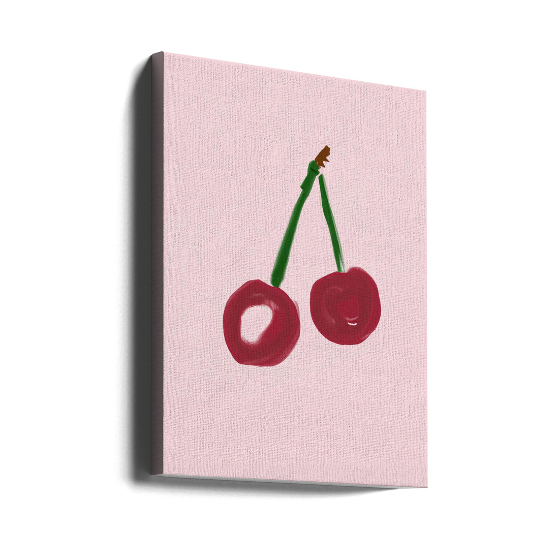 Sweet Cherry Art by Merel Takken | Red Fruit Illustration, Large Canvas Wall Art Print | Artsy Earth