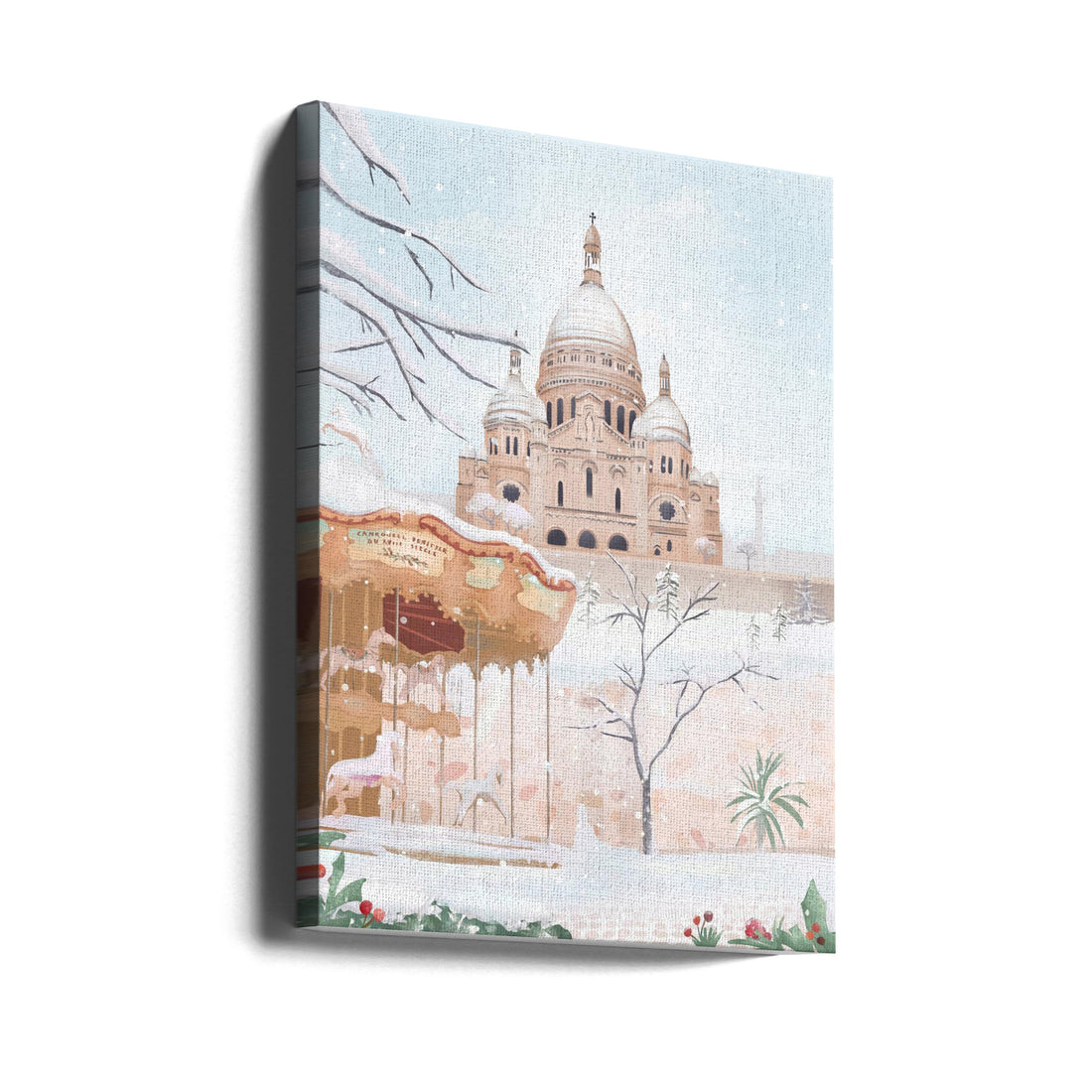 Winter in Paris by Petra Lizde | Sacred Church Snow, Large Canvas Wall Art Print | Artsy Earth