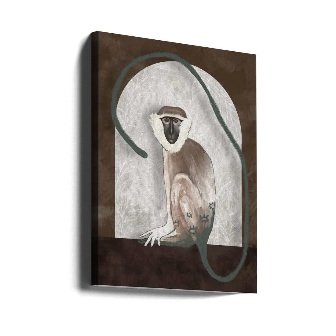 Vervet Monkey by Gabriella Roberg | Primate Animal Illustration, Large Canvas Wall Art Print | Artsy Earth