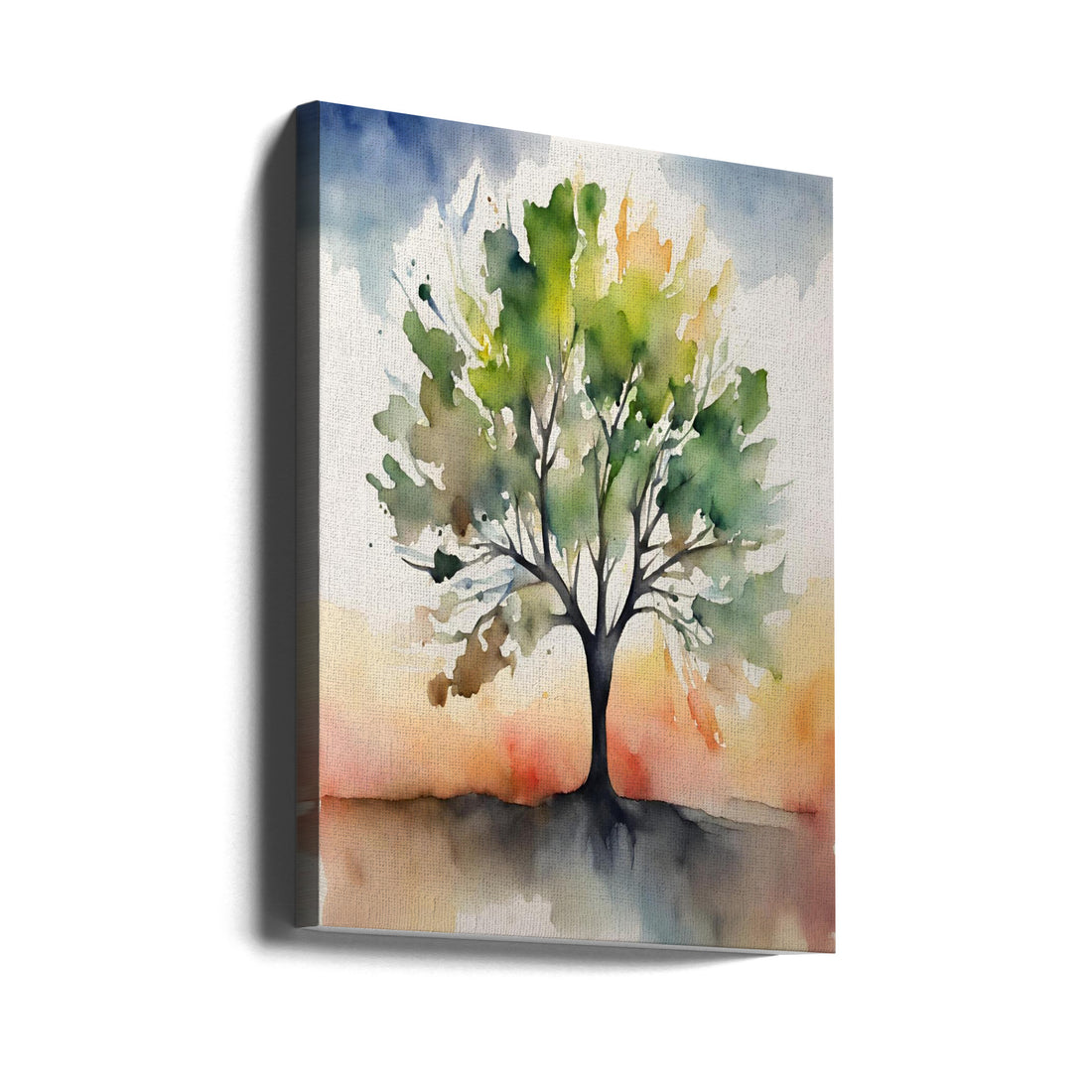 Tree of colour by Sally Ann Moss | Abstract Watercolor Landscape, Large Canvas Wall Art Print | Artsy Earth