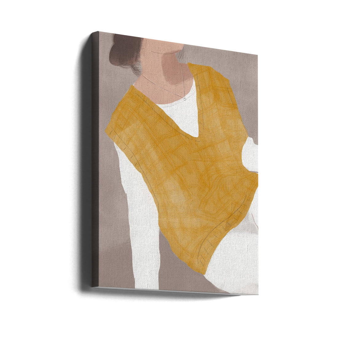 White and Ochre Figurative by Little Dean | Modern Figurative Portrait, Large Canvas Wall Art Print | Artsy Earth