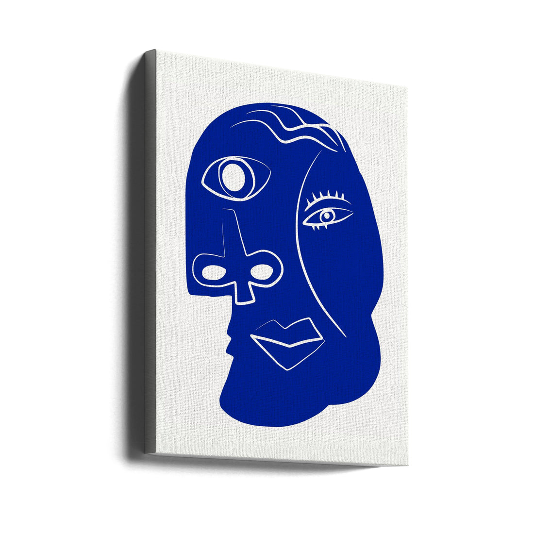 Blue Mood Portrait by Little Dean | Blue Face Illustration, Large Canvas Wall Art Print | Artsy Earth