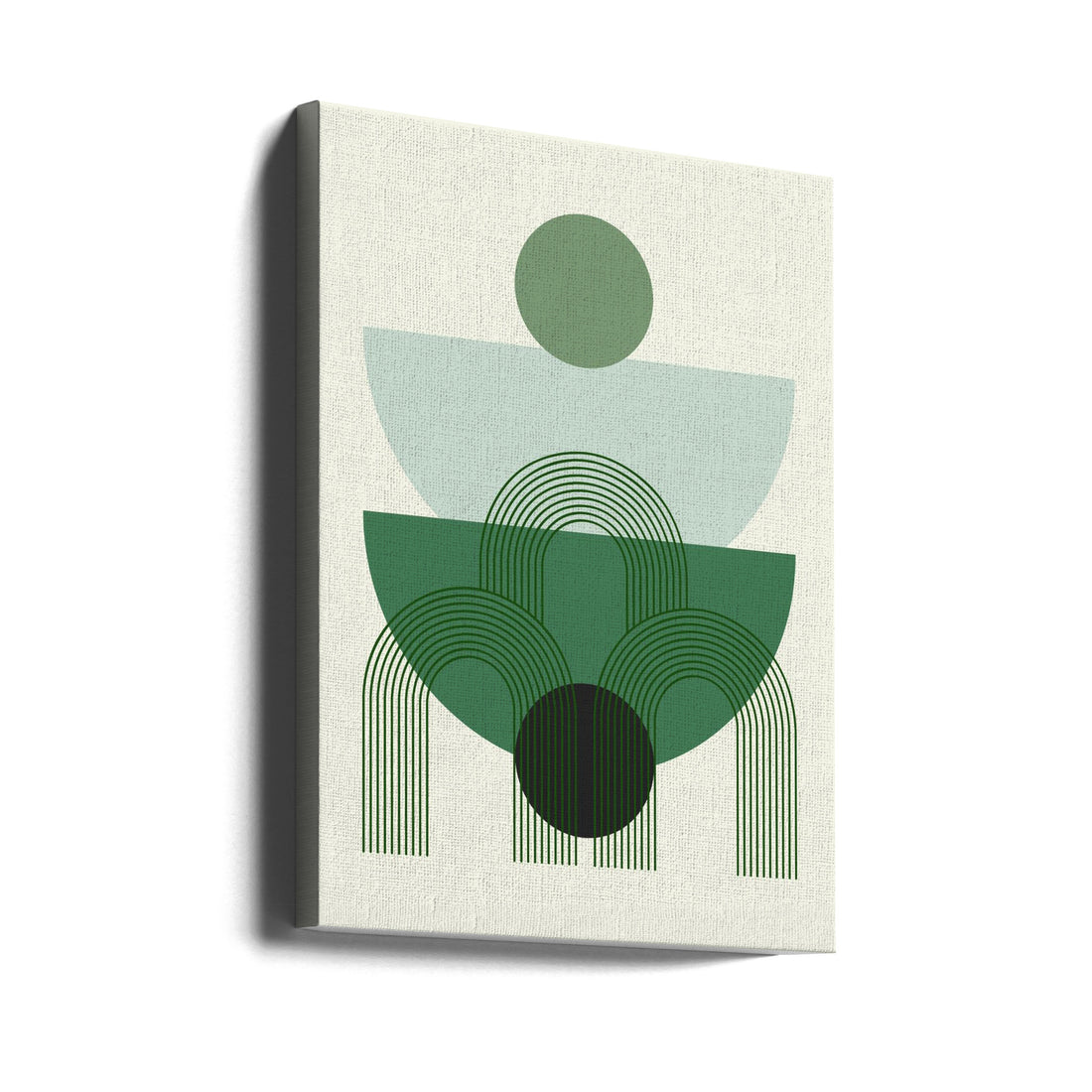 Mid Century In Forest Shades by Little Dean | Geometric Abstract Arches, Large Canvas Wall Art Print | Artsy Earth