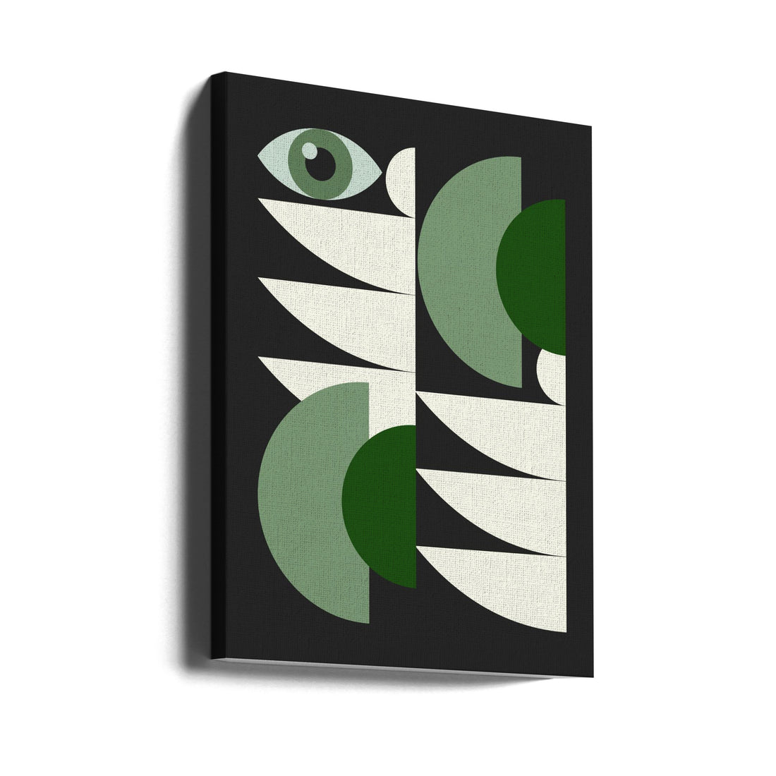 Mid Century Geometrical In Green by Little Dean | Geometric Abstract Illustration, Large Canvas Wall Art Print | Artsy Earth