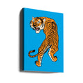 Tiger In Orange and Blue by Little Dean | Orange Tiger Illustration, Large Canvas Wall Art Print | Artsy Earth