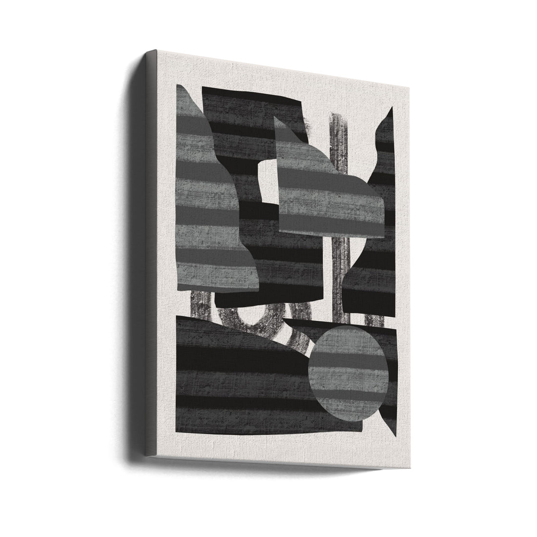 Abstract Stripe Minimal Collage by Little Dean | Monochrome Abstract Illustration, Large Canvas Wall Art Print | Artsy Earth