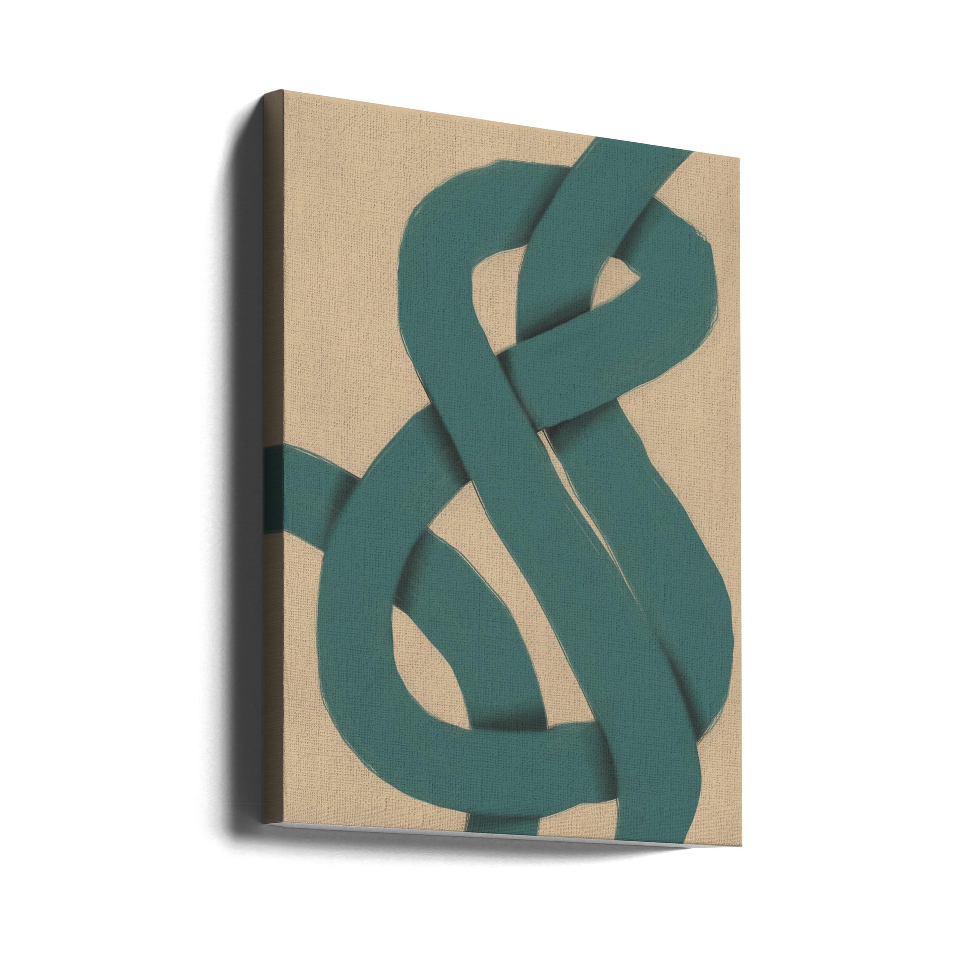 The Green Knot by Little Dean | Abstract Rope Illustration, Large Canvas Wall Art Print | Artsy Earth