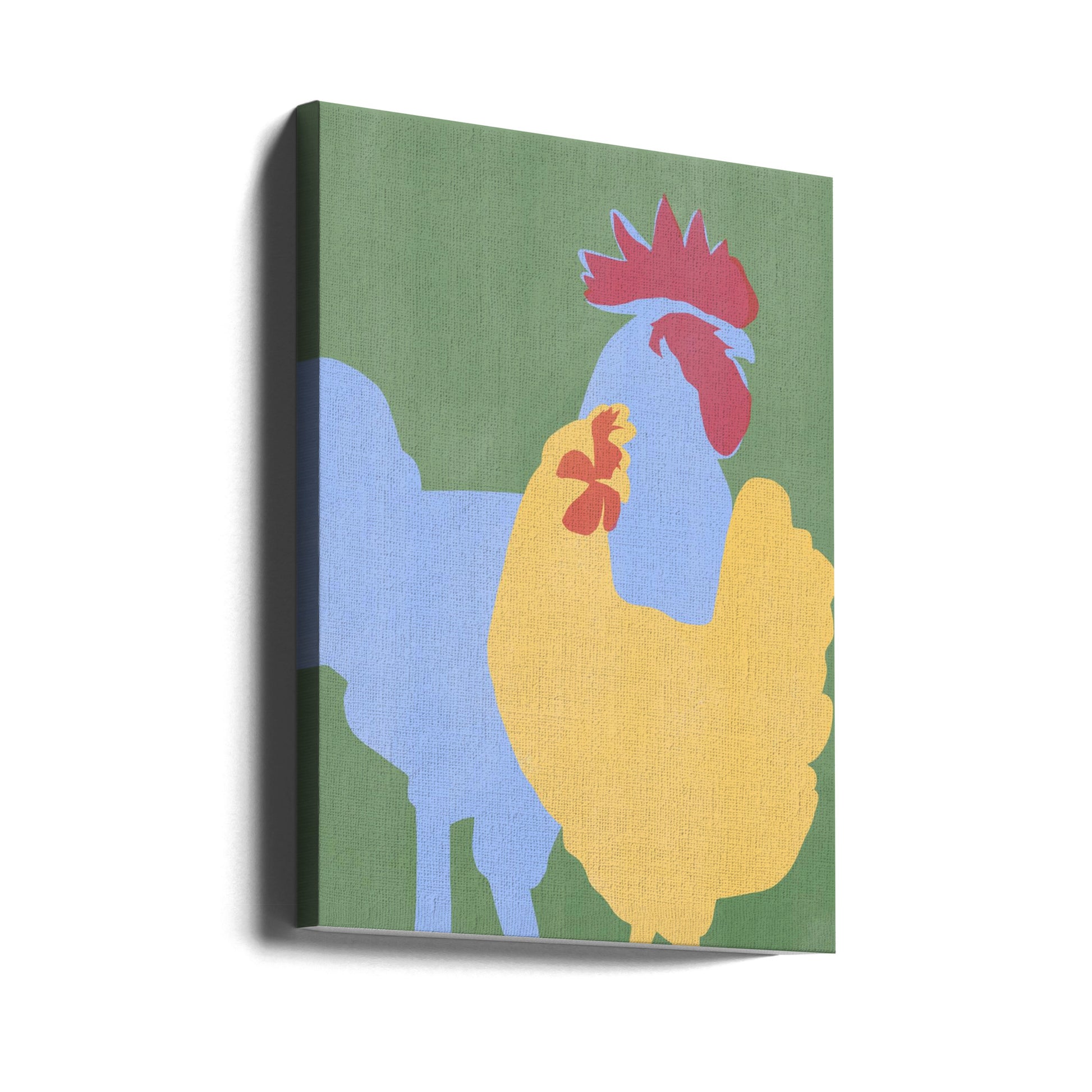 Farm Chicken by Little Dean | Farm Animal Illustration, Large Canvas Wall Art Print | Artsy Earth